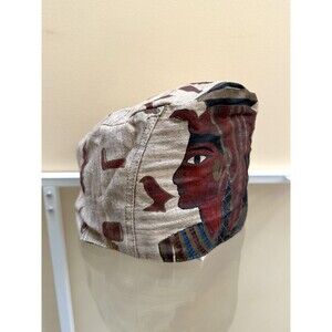 ASHRO Egyptian Nefertiti Queen Hat African Silk Hand Woven Kufi Vintage